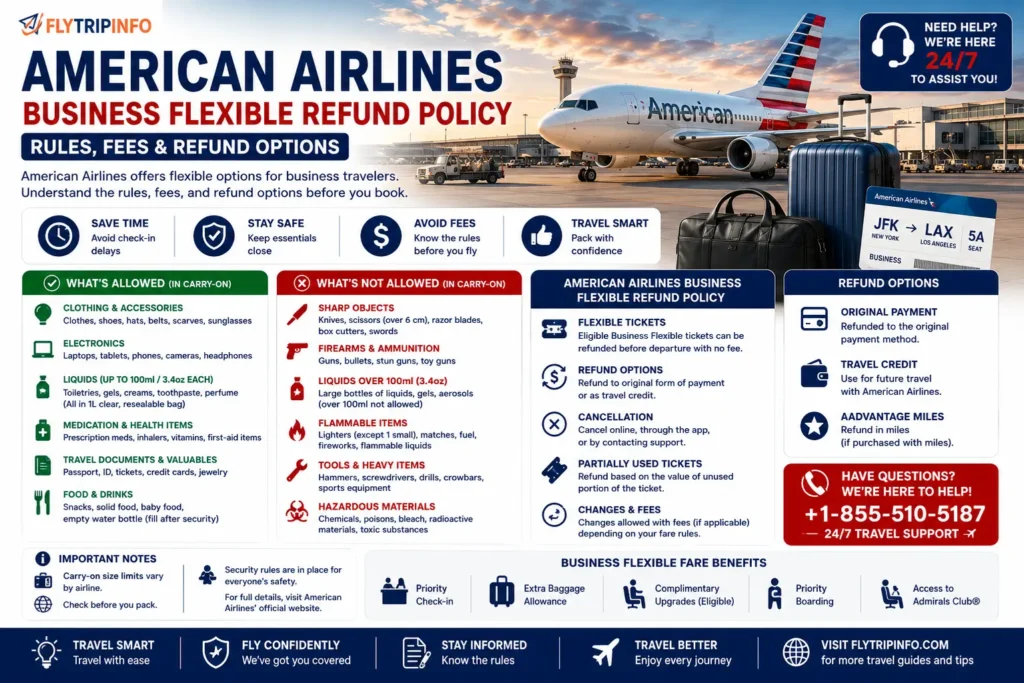 American Airlines Business fare refund policy and ticket cancellation guide