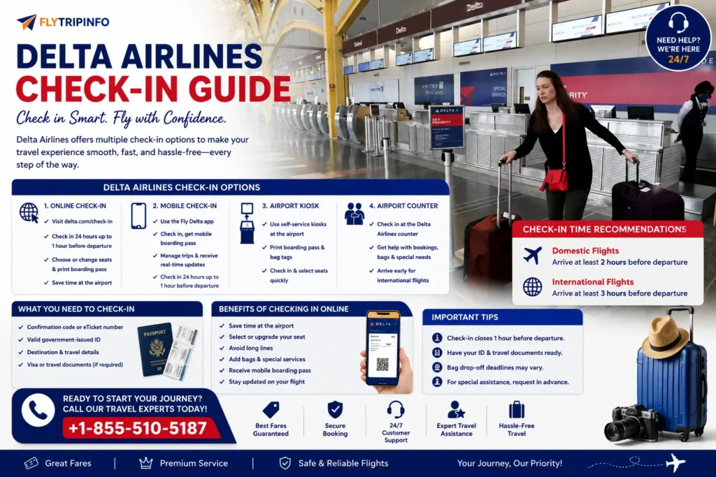 Passenger using an airport kiosk for Delta Airlines check-in and printing baggage tags.