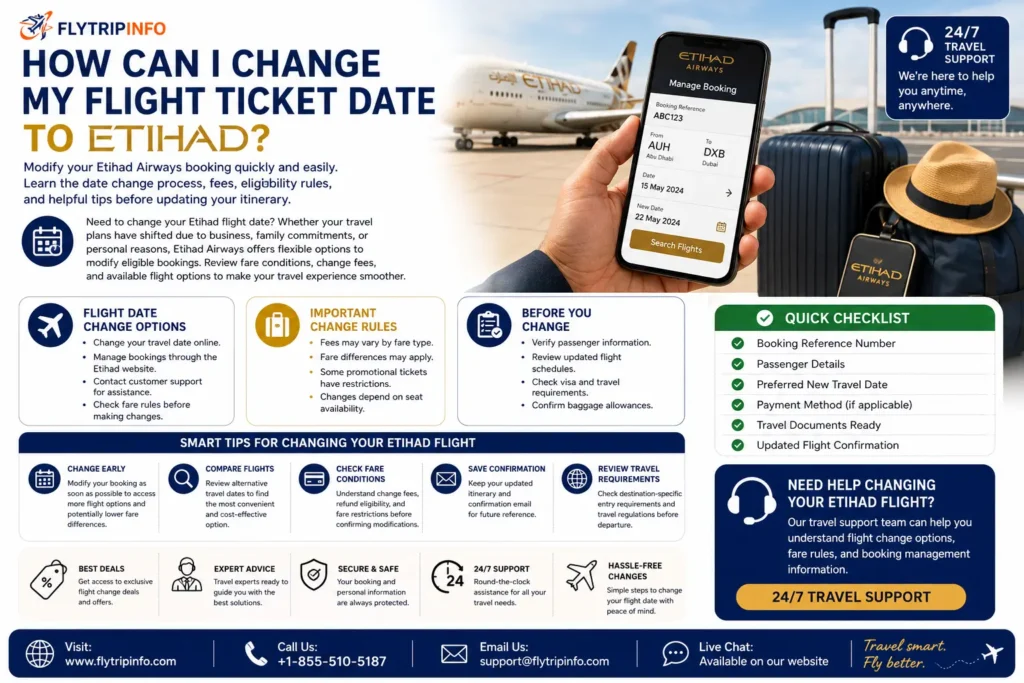 Passenger changing an Etihad flight date online using the airline booking management portal
