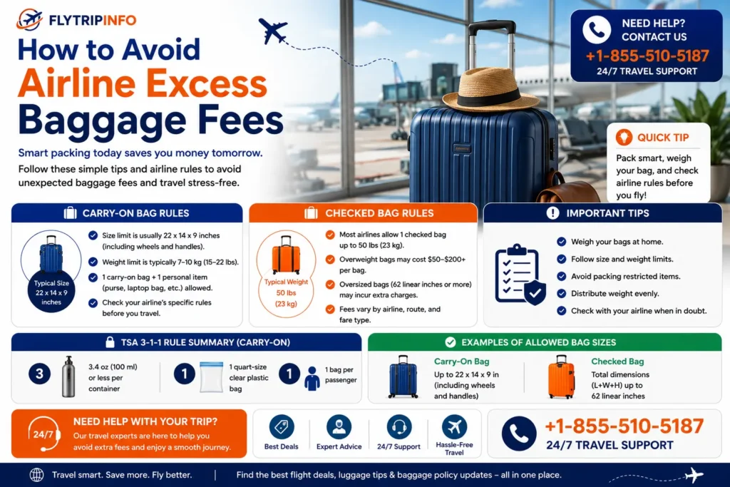 Traveler packing carry-on luggage smartly to avoid airline excess baggage fees