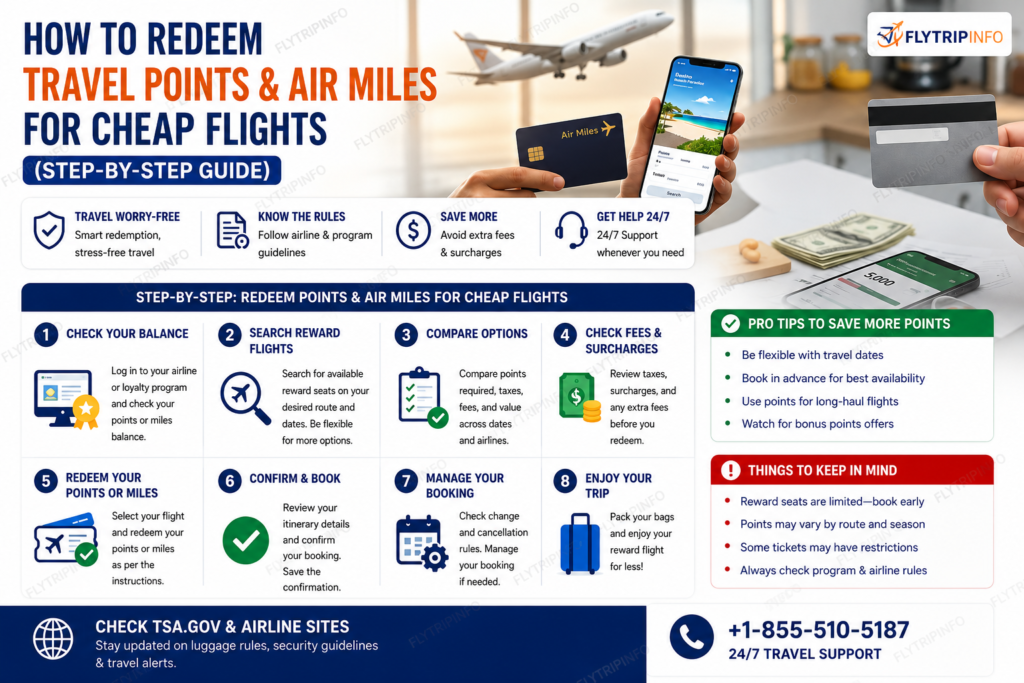 Redeeming travel points for cheap airline flights