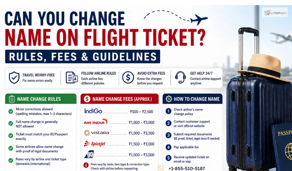 change name on flight ticket rules and fees guide