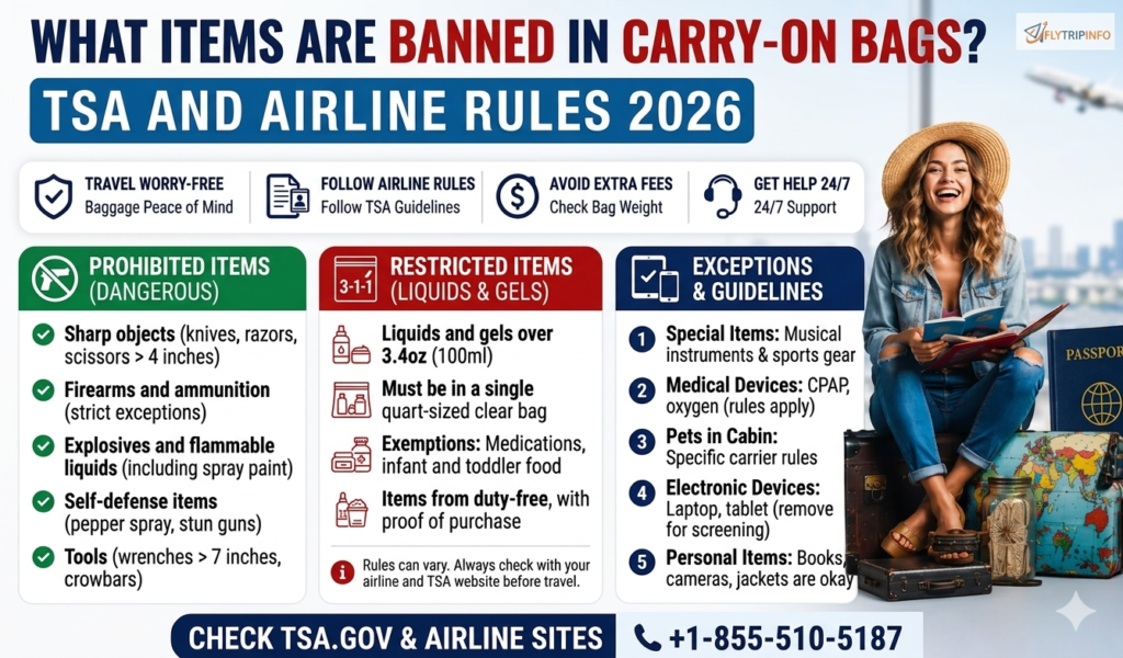 banned items in carry on bags at airport security