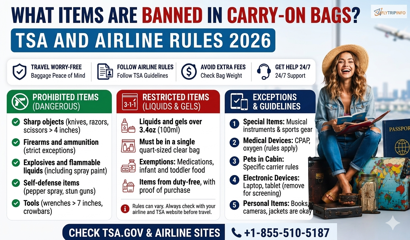 Banned Items in Carry-On Bags: TSA Rules & List