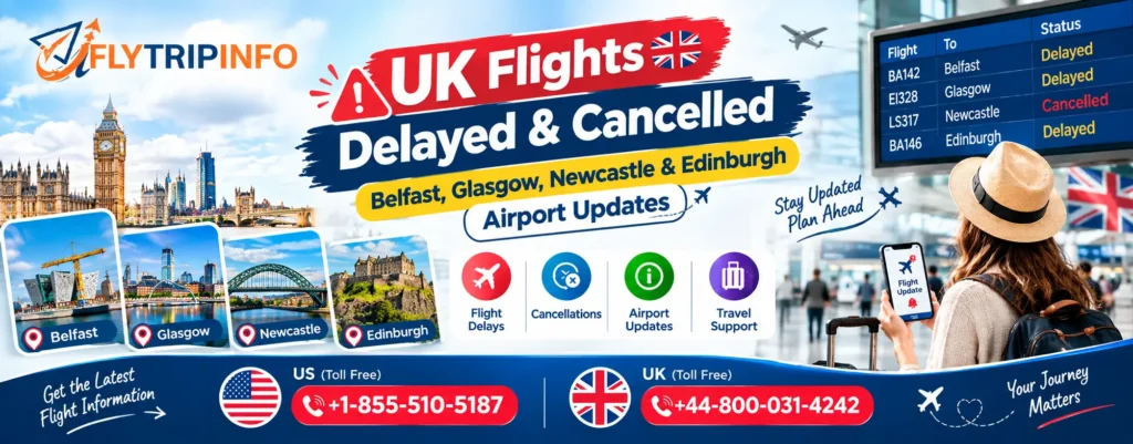 UK Flights Delayed and Cancelled: Belfast, Glasgow, Newcastle & Edinburgh Airport Updates